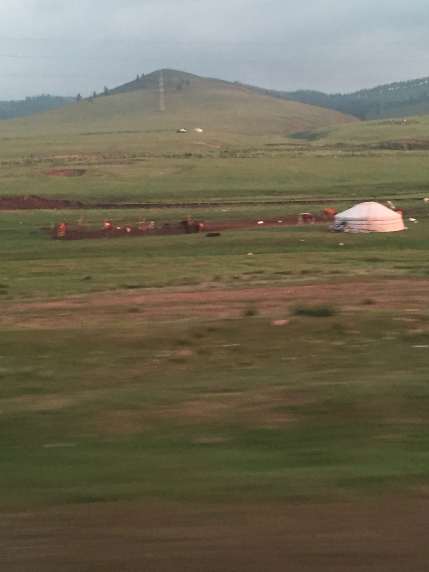 Yurt on the wide Mongolian steppe