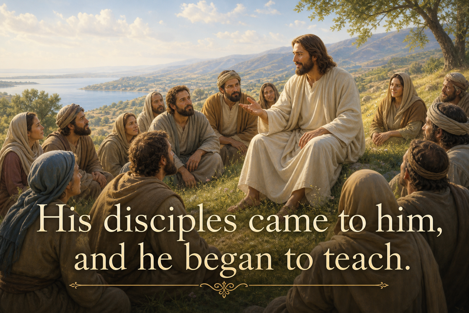 Jesus teaching on the mount